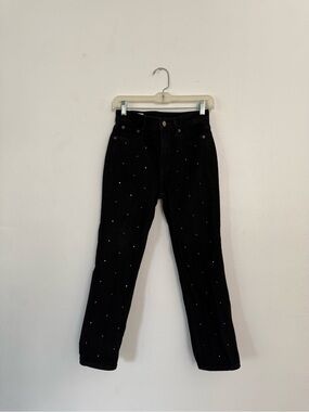 GAP Black Straight-Leg Jeans with Crystal Studs